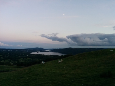 Moon over Windermere